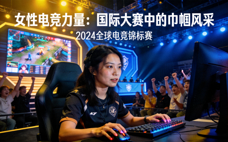 女性电竞选手在国际大赛中比赛的专题报道图片